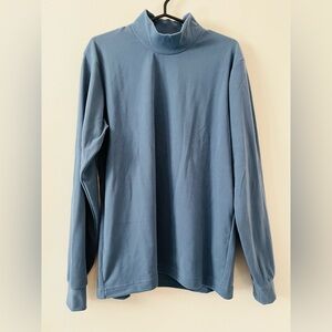 uniqlo baby blue stretch fleece mock neck shirt